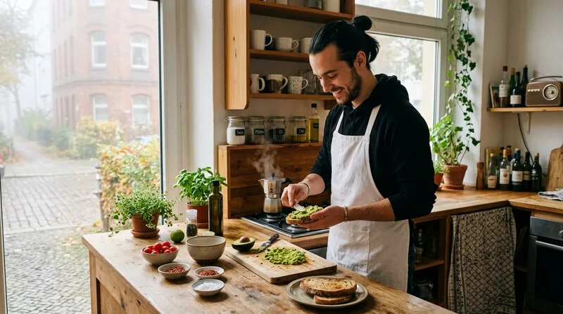 Gesundes Fruehstueck mit Hanfprotein als Sportnahrung