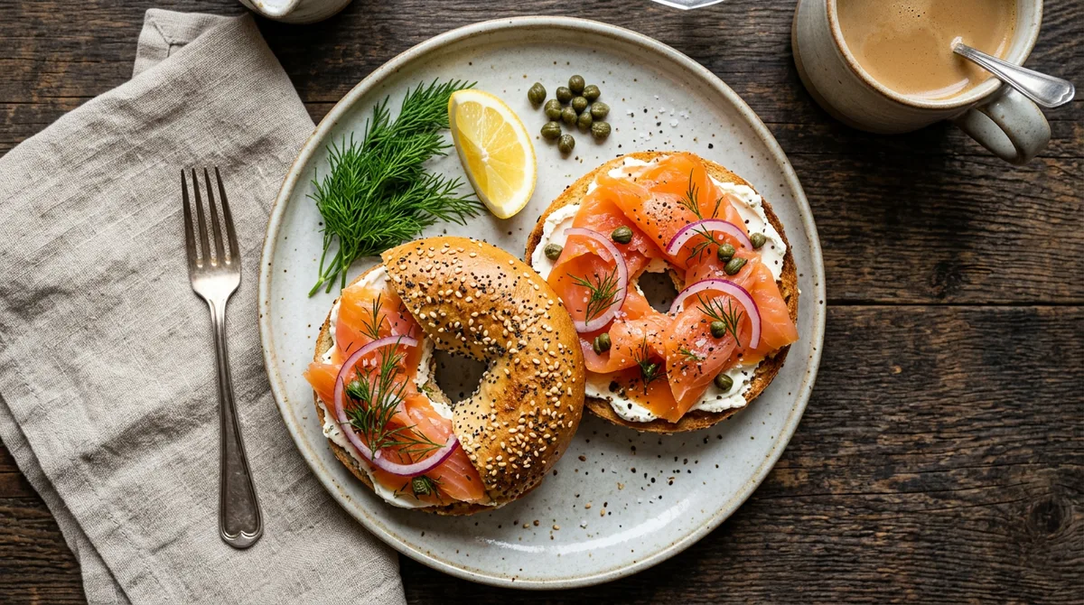 Cannabis-Bagel mit Räucherlachs