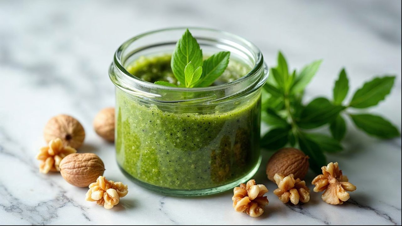 Cannabis Walnuss-Petersilienpesto