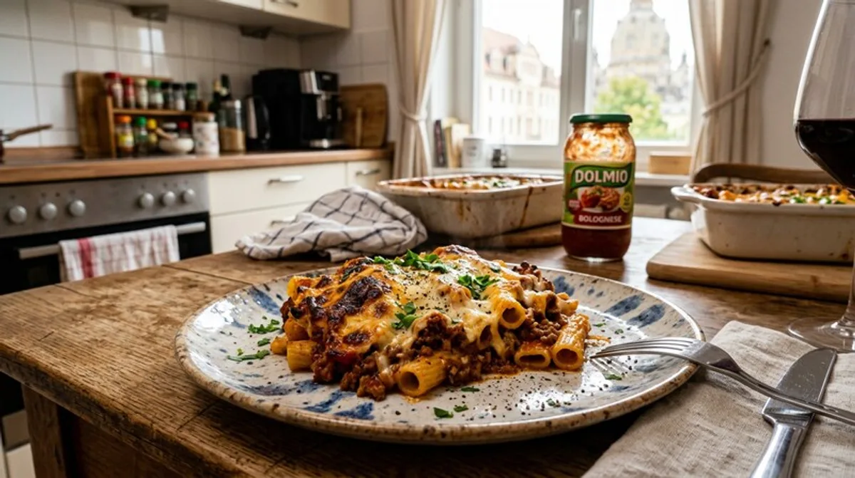 Cannabis Dolmio Bolognese-Auflauf