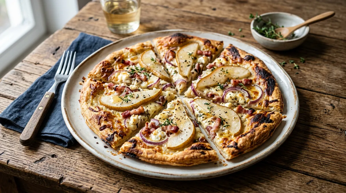 Cannabis Flammkuchen Birne-Gorgonzola