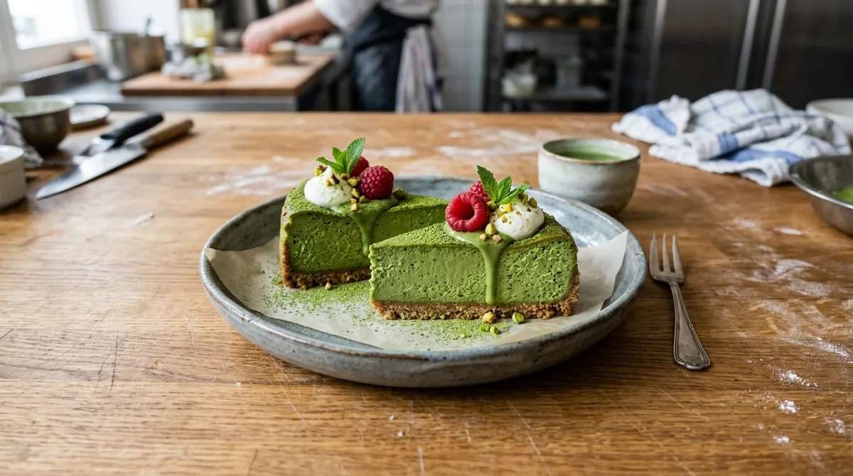 Cannabis Matcha Cheesecake