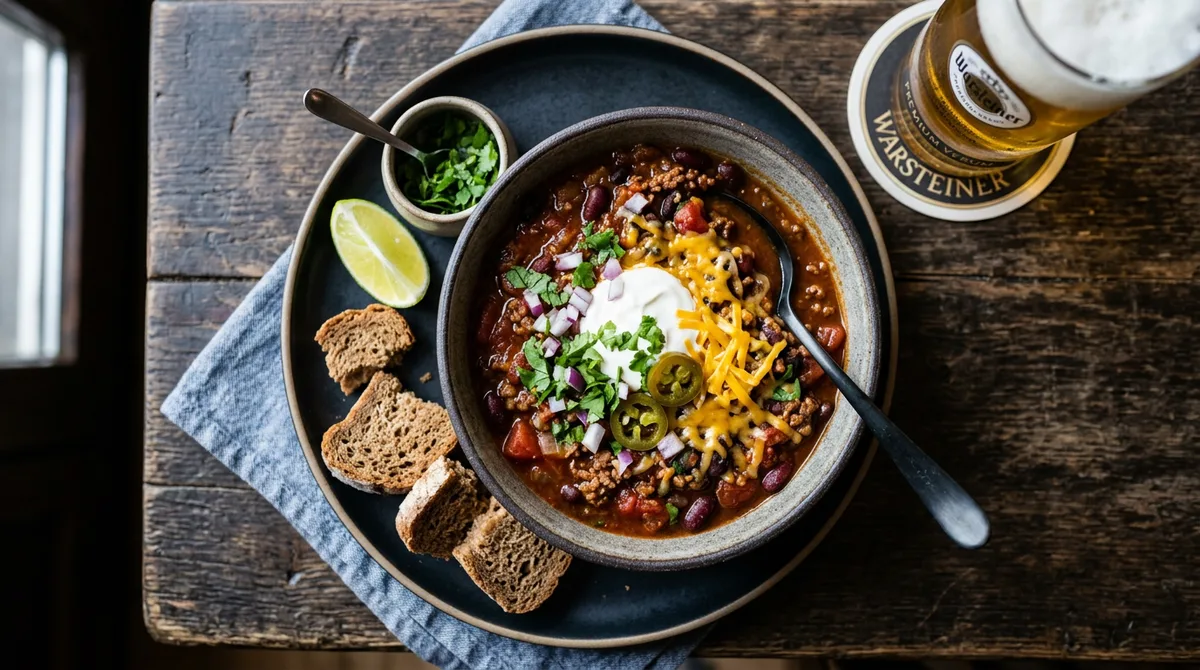 Cannabis Warsteiner Bier-Chili con Carne