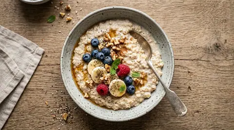 Cannabis-Porridge mit Beeren und Honig