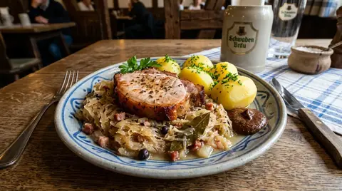 Cannabis Kasseler mit Sauerkraut