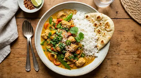 Cannabis-Kokos-Curry-Hähnchen
