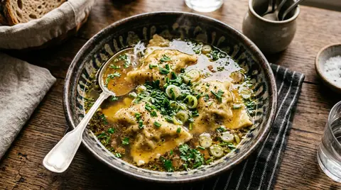 Cannabis Maultaschen in Brühe