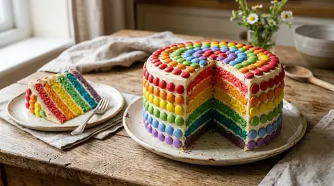 Cannabis Smarties Regenbogen-Torte