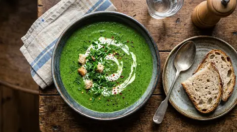 Cannabis Spinat-Cremesuppe