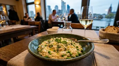 Veganes Erbsen Risotto