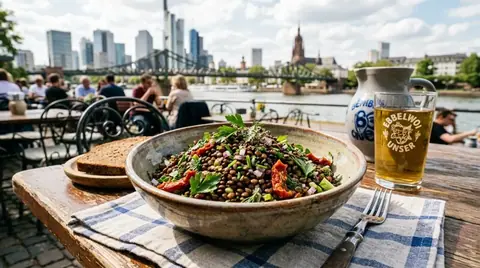 Veganer Linsensalat Kräuter